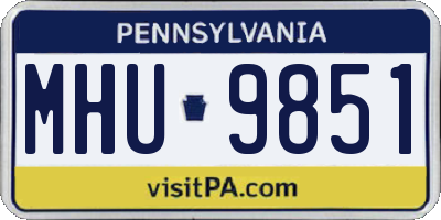 PA license plate MHU9851