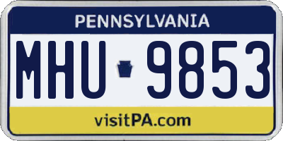 PA license plate MHU9853