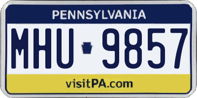 PA license plate MHU9857