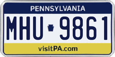 PA license plate MHU9861