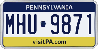 PA license plate MHU9871