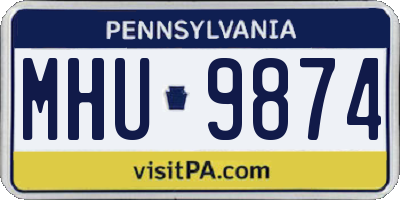 PA license plate MHU9874