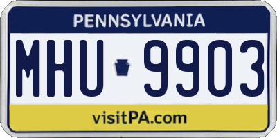 PA license plate MHU9903