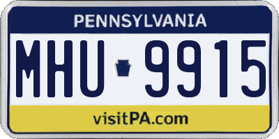 PA license plate MHU9915