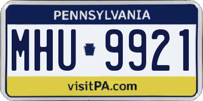 PA license plate MHU9921