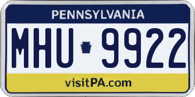 PA license plate MHU9922