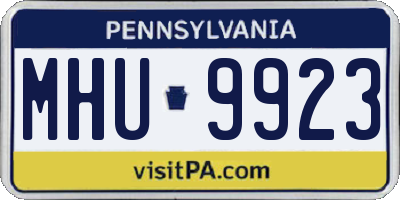 PA license plate MHU9923