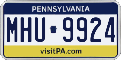PA license plate MHU9924