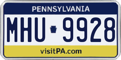 PA license plate MHU9928