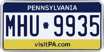 PA license plate MHU9935