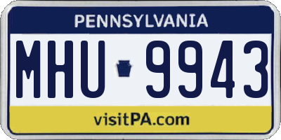PA license plate MHU9943