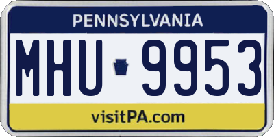 PA license plate MHU9953