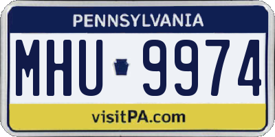 PA license plate MHU9974