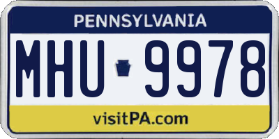 PA license plate MHU9978