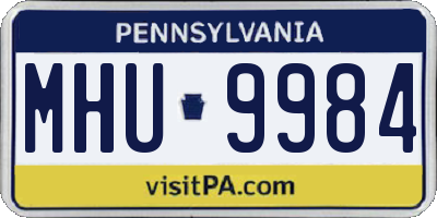 PA license plate MHU9984