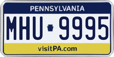 PA license plate MHU9995