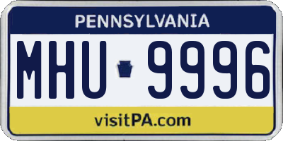 PA license plate MHU9996