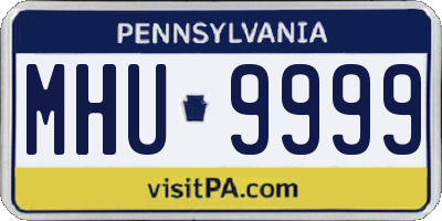PA license plate MHU9999