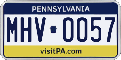 PA license plate MHV0057