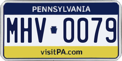 PA license plate MHV0079