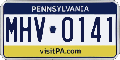 PA license plate MHV0141