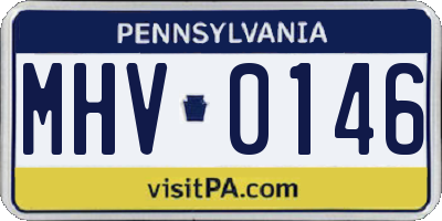 PA license plate MHV0146