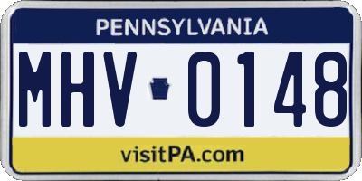 PA license plate MHV0148