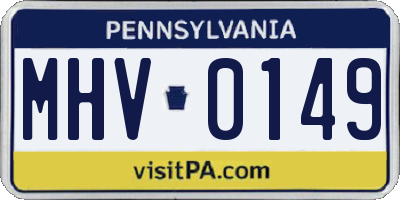 PA license plate MHV0149