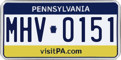 PA license plate MHV0151