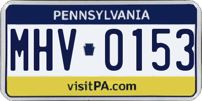 PA license plate MHV0153