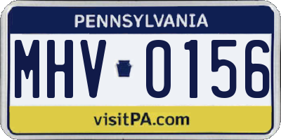 PA license plate MHV0156