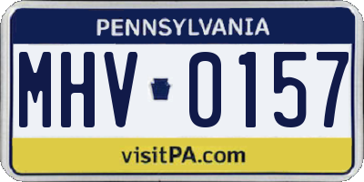 PA license plate MHV0157