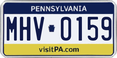 PA license plate MHV0159