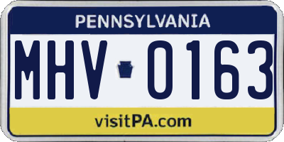 PA license plate MHV0163