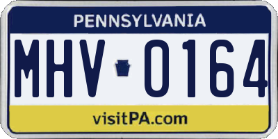PA license plate MHV0164