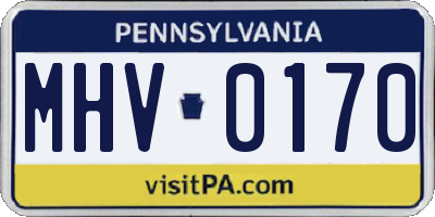 PA license plate MHV0170
