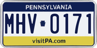 PA license plate MHV0171