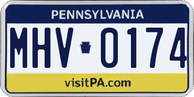 PA license plate MHV0174