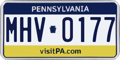 PA license plate MHV0177