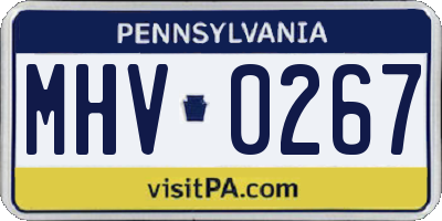 PA license plate MHV0267