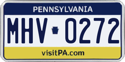 PA license plate MHV0272