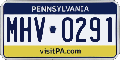 PA license plate MHV0291