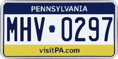 PA license plate MHV0297