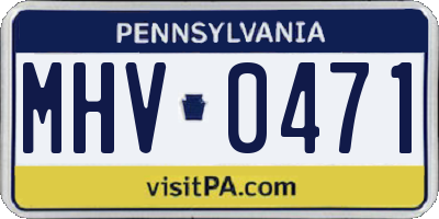 PA license plate MHV0471