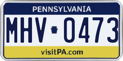 PA license plate MHV0473