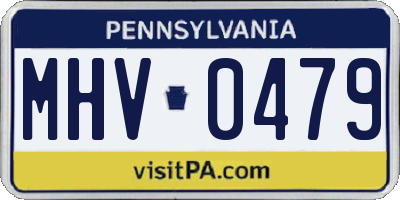 PA license plate MHV0479