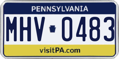 PA license plate MHV0483