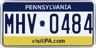 PA license plate MHV0484