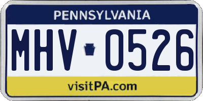 PA license plate MHV0526