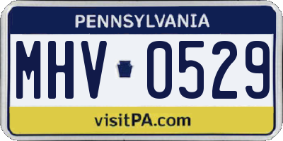 PA license plate MHV0529